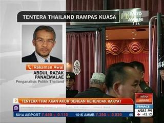 Tentera Thai akan akur dengan kehendak rakyat