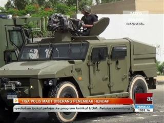 Tiga polis maut diserang penembak hendap