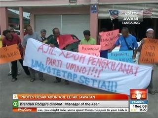 Protes desak ADUN Ajil letak jawatan