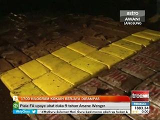 Costa Rica: 1,700 kilogram kokain berjaya dirampas