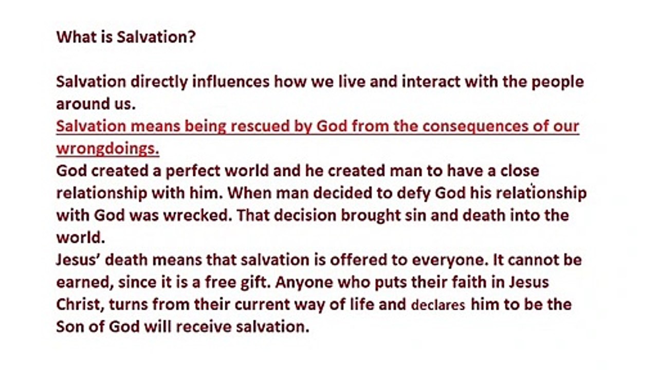 1 What Is Salvation