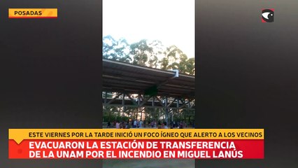 Evacuaron la estación de transferencia de la UNaM por el incendio en Miguel Lanús