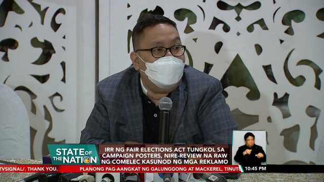 IRR ng Fair Elections Act tungkol sa campaign posters, nire-review na raw ng Comelec kasunod ng mga reklamo | SONA