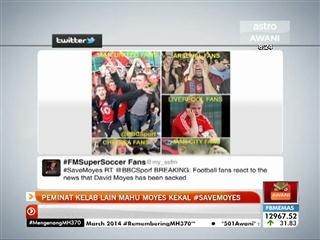 Peminat kelab lain mahu Moyes kekal, #savemoyes