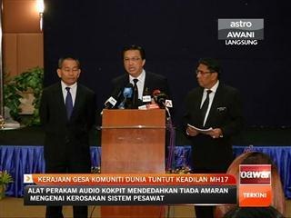 Kerajaan gesa komuniti dunia tuntut keadilan MH17