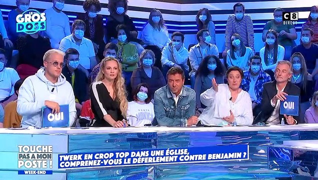 Menacé de mort, Benjamin qui a dansé à moitié nu dans une Eglise s'explique dans TPMP hier soir mais refuse de s'excuser