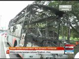 Suami isteri nyaris maut bas dipandu terbakar