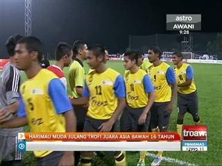 Harimau Muda julang Trofi Juara-Juara Asia B16