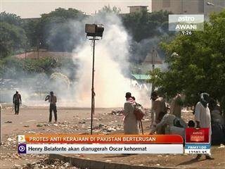 Protes anti kerajaan di Pakistan berterusan