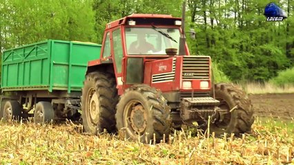 FIAT 1380DT Tractor Stuck with Corn Trailer Blo