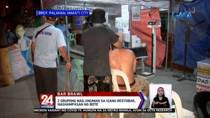2 grupong nag-iinuman sa isang restobar, naghampasan ng bote | 24 Oras