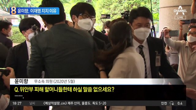 윤미향, 이재명 지지 이유