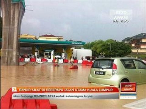 Banjir kilat di beberapa jalan utama Kuala Lumpur