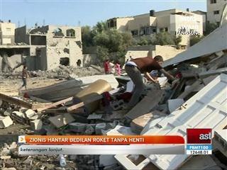 Zionis hantar bedilan roket tanpa henti