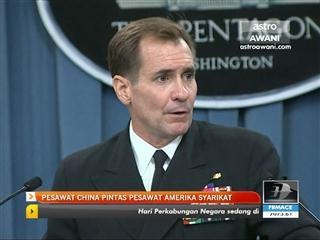 Pesawat China pintas pesawat Amerika Syarikat