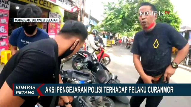 Aksi Polisi Kejar Pelaku Curanmor di Makassar, Tembakan Peringatan Dilepaskan!