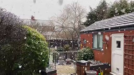 Giant snow flakes falling in Fleetwood
