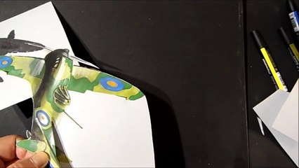 How I Draw a 3D Spitfire - Airplane Flight Illusion