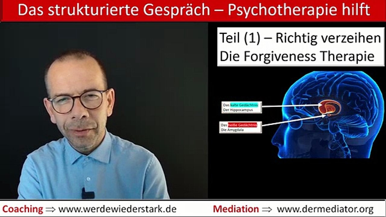 Das strukturierte Gespräch - Psychotherapie Teil 1 - Richtig verzeihen - Die Forgiveness Therapie