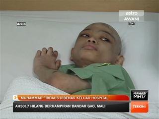 Muhammad Firdaus dibenar keluar hospital