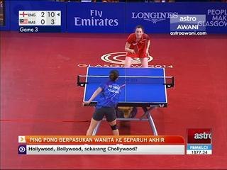 Ping pong berpasukan wanita ke separuh akhir