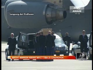 Mayat mangsa nahas MH17 tiba di Eindhoven