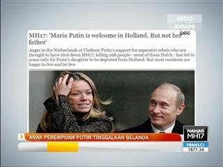 Anak perempuan Putin tinggalkan Belanda
