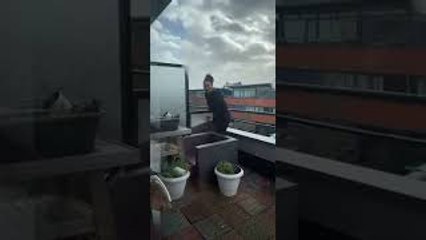 Patio Furniture Blows Away During Storm Eunice