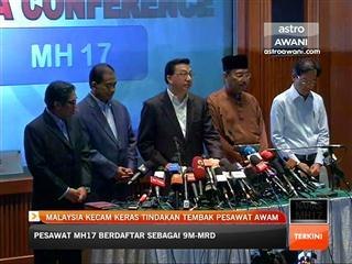 Malaysia kecam keras tindakan tembak pesawat awam