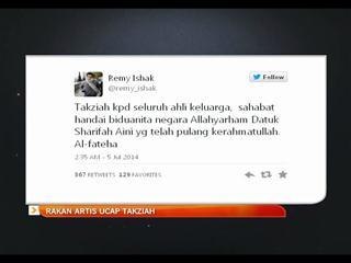 Rakan artis ucap takziah di media sosial
