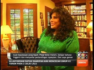 Allahyarham Datuk Sharifah Aini artis berpengetahuan