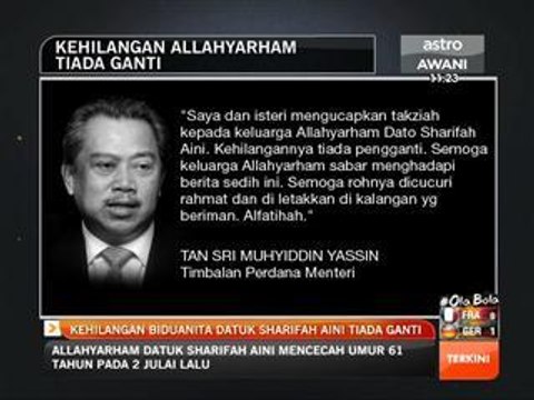 Kehilangan Biduanita Datuk Sharifah Aini tiada ganti