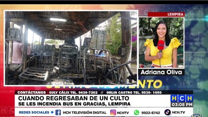 ¡El diablo suelto! cuando regresaban de un culto, se les incendia un bus en Gracias, Lempira