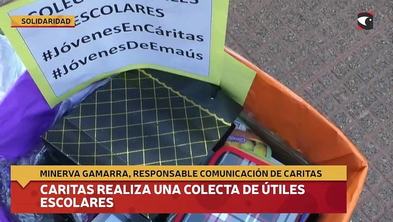Caritas realiza una colecta de útiles escolares