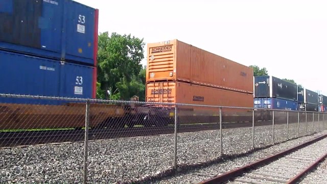 CSX Intermodal Train with 83 cars right by Destiny USA Mall