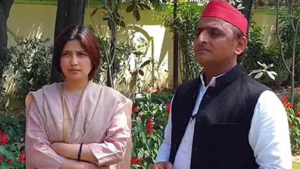 Akhilesh Yadav with wife Dimple cast his vote from Saifai