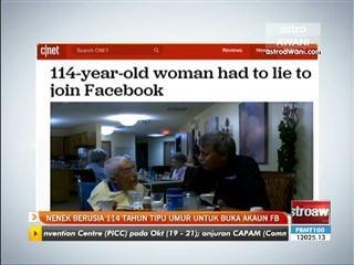 Nenek berusia 114 tahun tipu umur untuk buka akaun FB