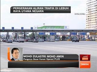 Pergerakan aliran trafik di lebuh raya utama negara