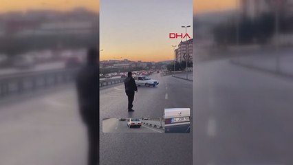 Çekmeköy'de yolu kapatıp drift attı