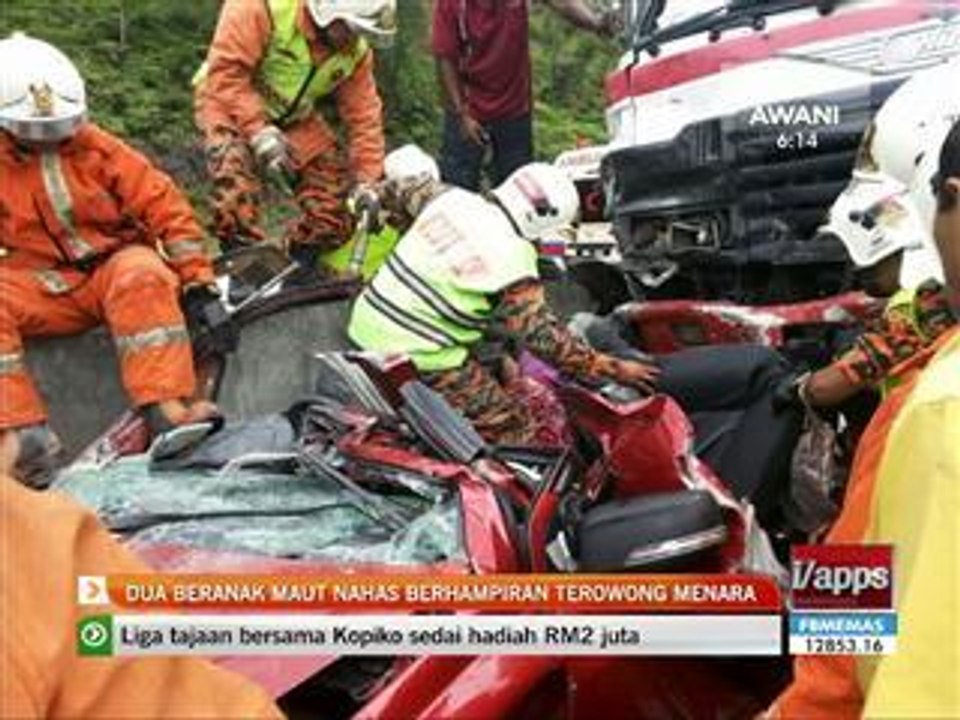 Dua beranak maut nahas berhampiran Terowong Menora