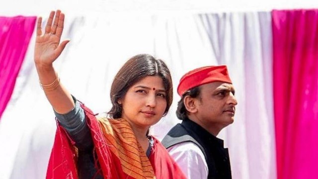 Dimple Yadav cast vote along with husband Akhilesh Yadav