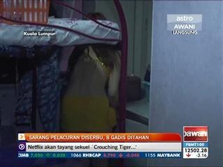 Sarang pelacuran diserbu, 8 gadis ditahan