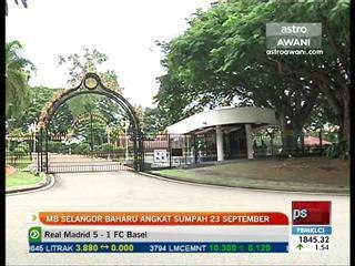 MB Selangor baharu angkat sumpah 23 September