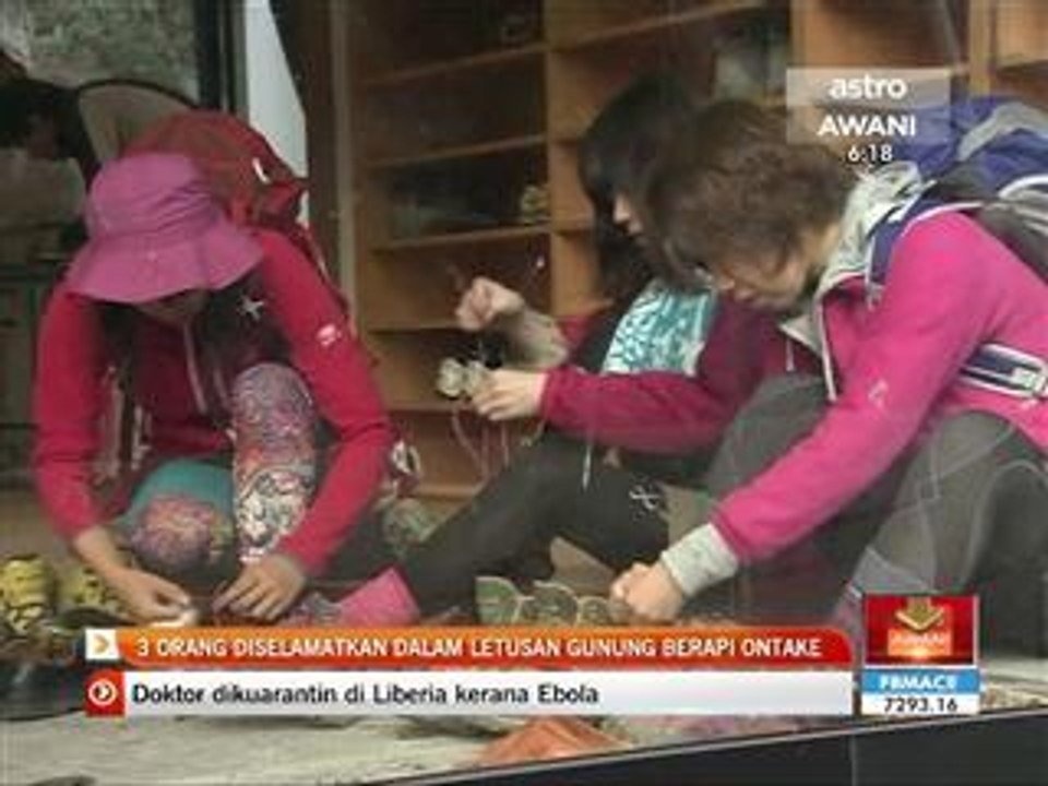 3 orang diselamatkan dalam letusan gunung berapi Ontake
