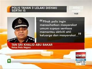 Polis tahan 3 lelaki disyaki mahu sertai IS