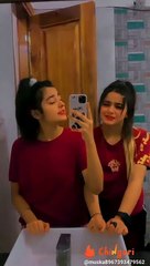 enjoying with frind in frint miror