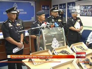 Polis buru 40,000 ahli kongsi gelap