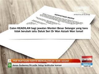 PKR bertegas hanya calonkan Wan Azizah
