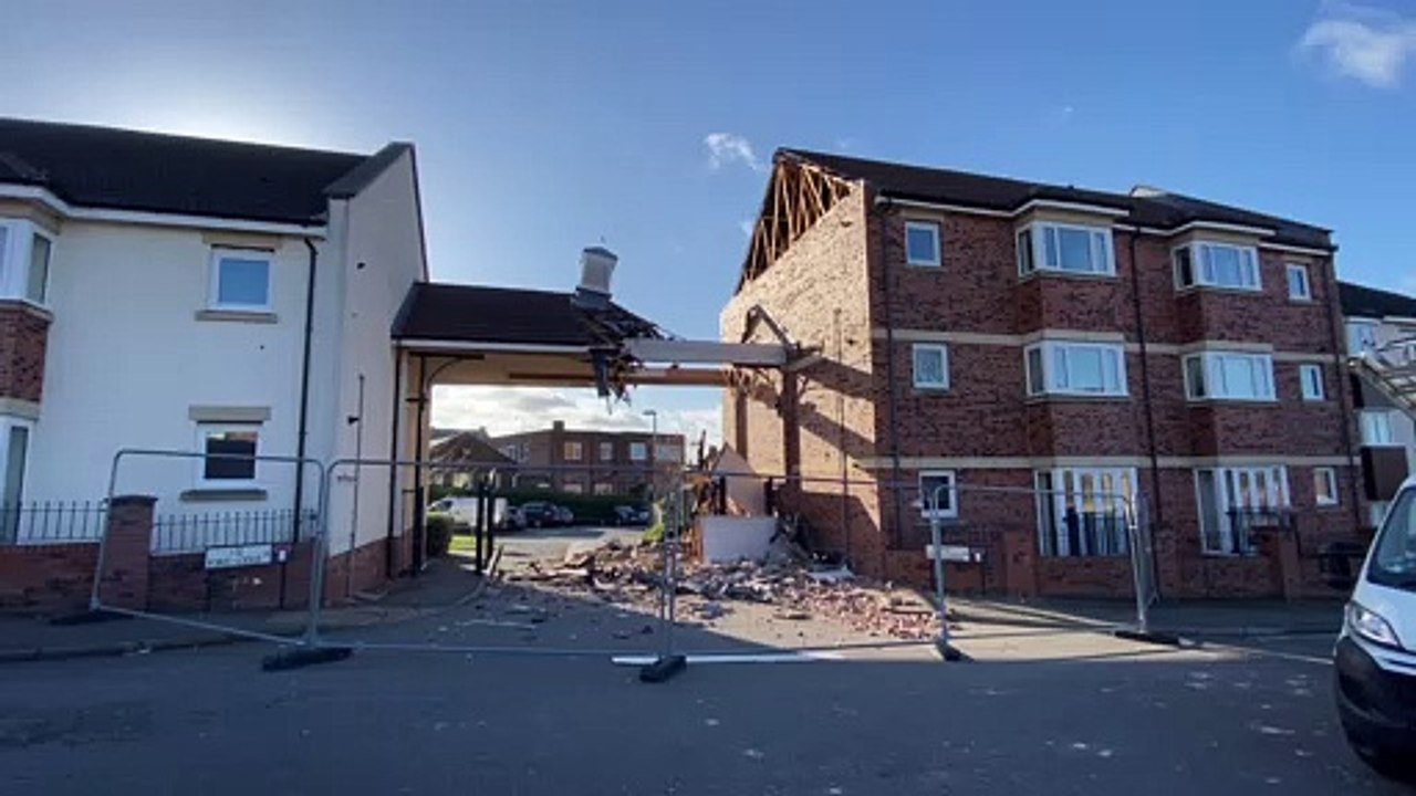 Storm damage in Vicarage Lane, South Hylton, on Saturday, February 19
