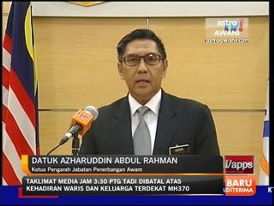 DCA isytihar kehilangan pesawat MH370 satu kemalangan